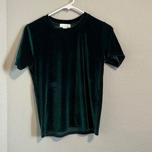 Emerald green velvet top